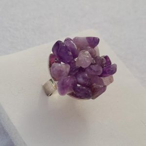 Anillo Plata y Material Natural