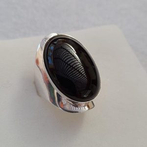 Anillo Plata y Material Natural