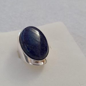 Anillo Plata Y Material Natural