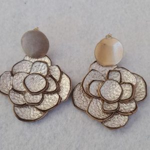 Aros Plata Y Material Natural