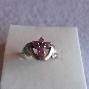 Anillo Plata Y Material Natural