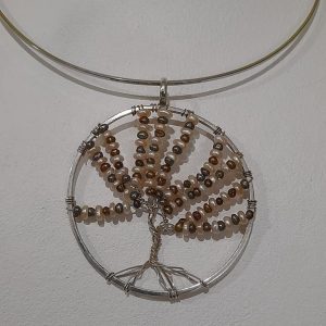 Colgantes de plata con material natural