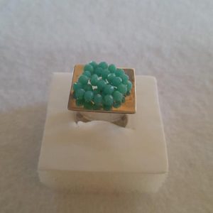 Anillo Plata Y Material Natural