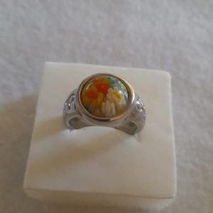 Anillo Acero Plateado